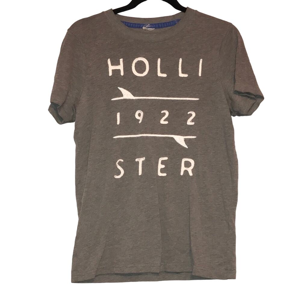 Hollister Graphic Gray Tee "Hollister 1922" Logo T-Shirt Small